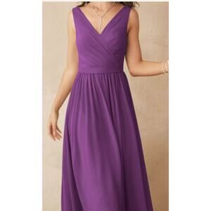 AW BRIDAL 8 M purple Gwyneth wedding bridesmaid party maxi dress new B93